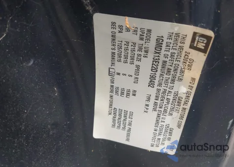 2002 Pontiac Montana M16 W/1Se Pkg. из США, поврежденный, VIN 1GMDX13E22D190482